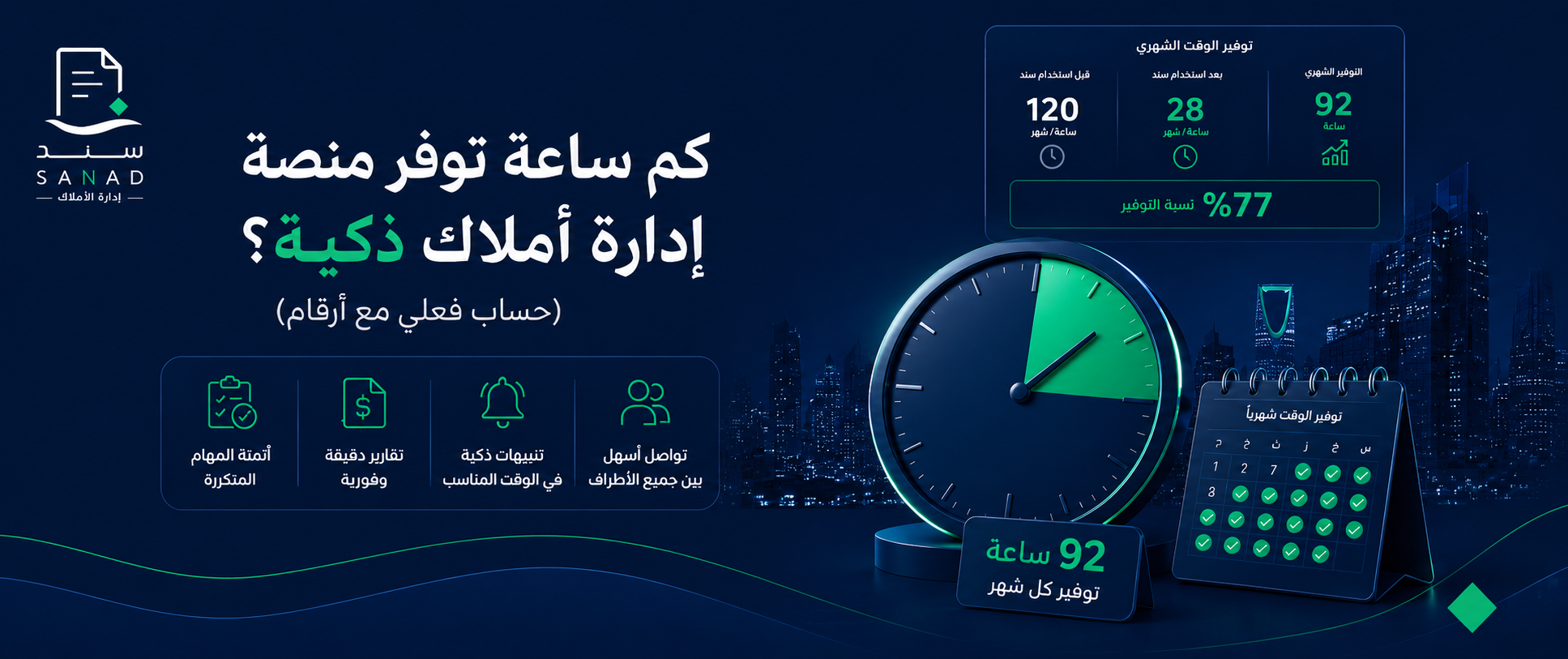كم ساعة توفر منصة إدارة أملاك ذكية؟ (حساب فعلي مع أرقام)